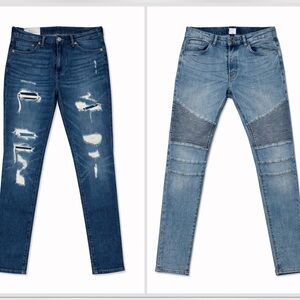 Lot of 2 Men's H&M Denim Pants Slim Fit Size 31x32 And 30x30